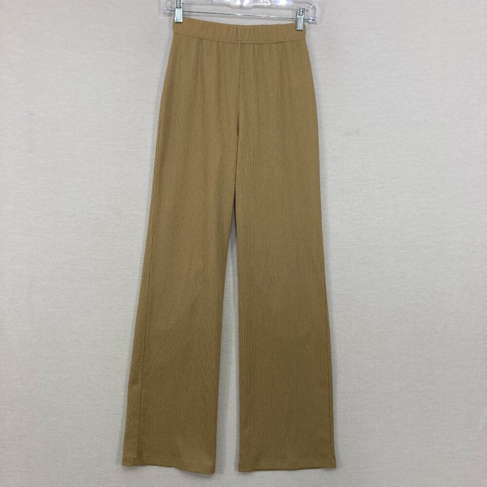 Reformation size XS Tan/Beige Ultra Soft Wide Leg Pull-on Pants Comfy